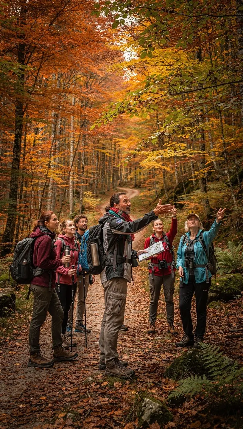 A serene river reflecting the brilliant hues of autumn leaves.